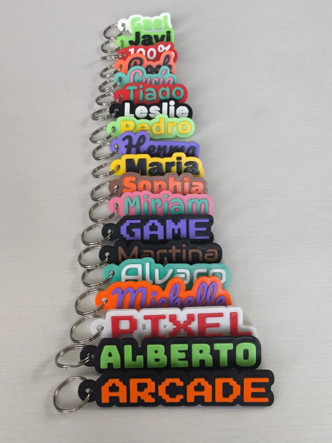 Customizable name keychain with border